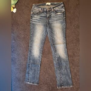 BKE Women's Skinny Jeans in Distressed Blue